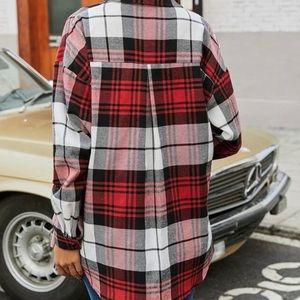 SHEIN Plaided Blouse (Oversized)